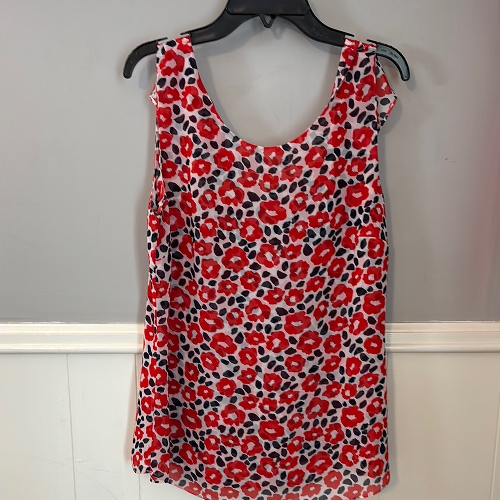 CAbi Red and Black Floral Tank Top - Picture 2 of 7